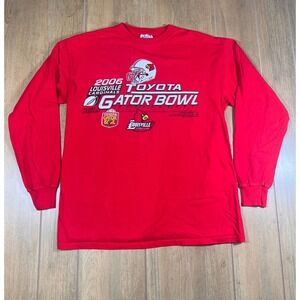 VTG 06' Louisville Cardinals Toyota Gator Bowl Long Sleeve T-Shirt NCAA Football